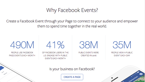 Facebook events ad